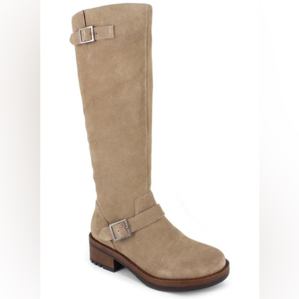 Kensie Dalinda Taupe Suede Knee-High Riding Boots Size 5 NWT